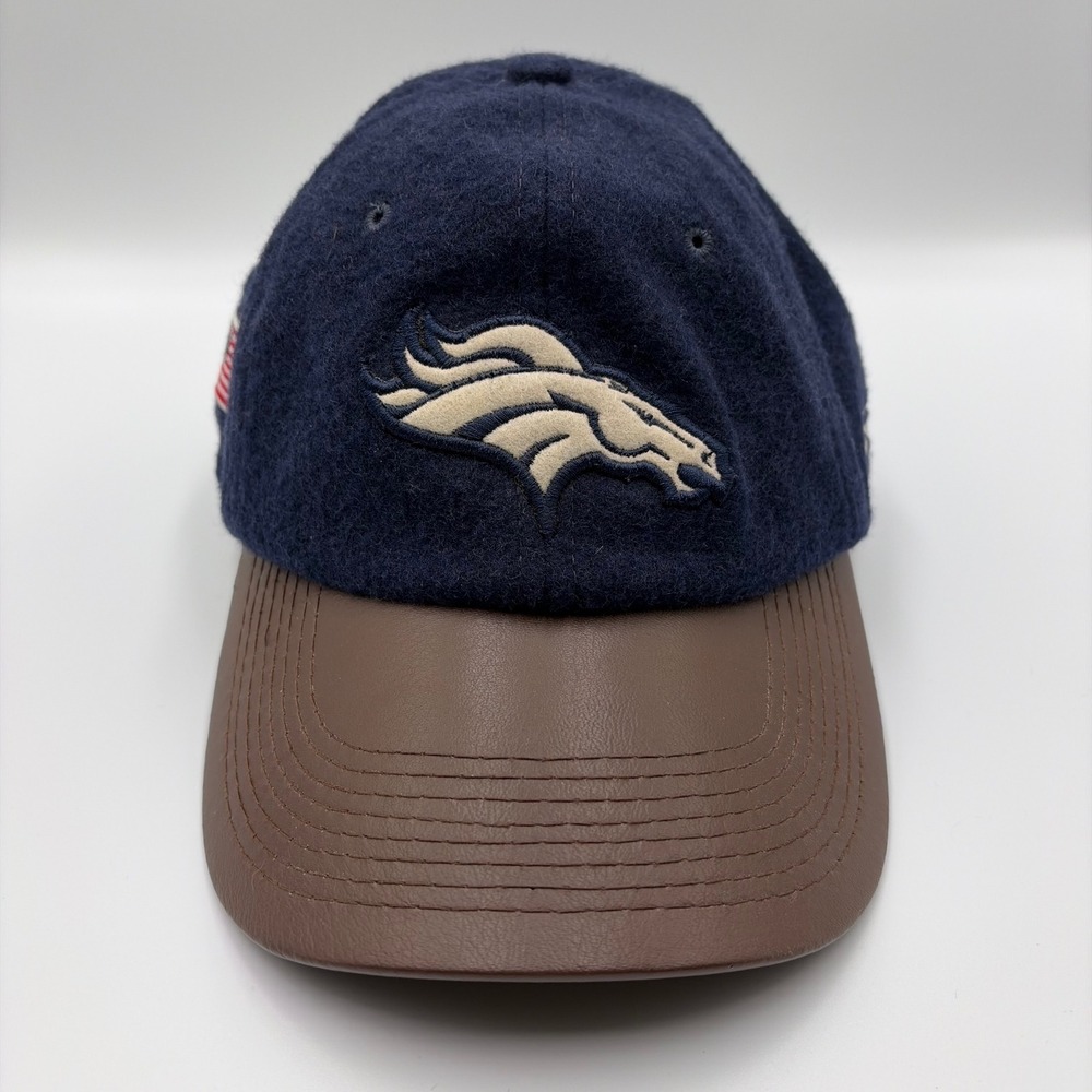 Denver Broncos Hat Men OSFA Navy Blue Wool Gridiron Classic Strapback Cap Reebok